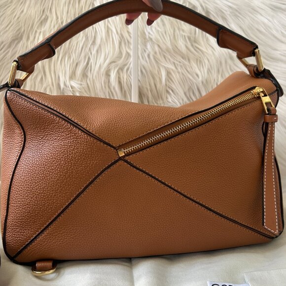 Loewe Edge Puzzle Bag, Large, Tan, with Dust Bag - Picture 8 of 15